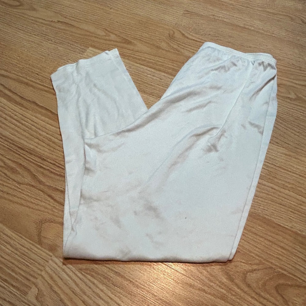 Cuddl Duds‎ Feel Good White Leggings Base Layer Size 2X Cotton Nylon Blend